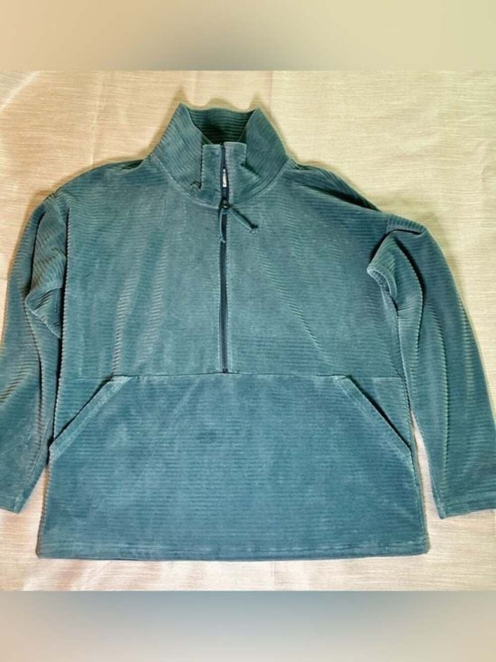 Women’s L.L. Bean Teal Quarter-Zip Cozy Pullover Size M